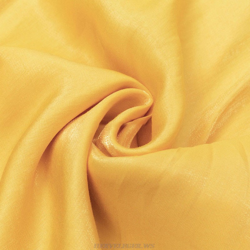 Herve Leger Yellow Ruffle Gown