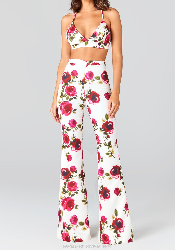 Herve Leger Floral Three Piece Suit