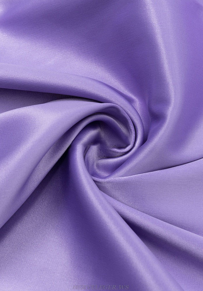Herve Leger Purple Long Sleeve Mesh Gown
