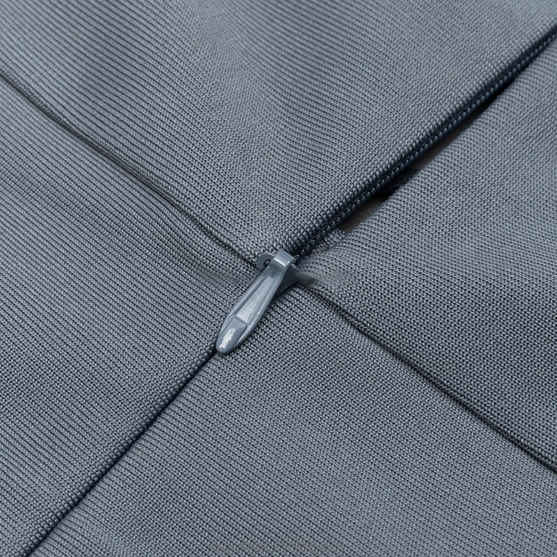 Herve Leger Grey Cut Out Midi Dress