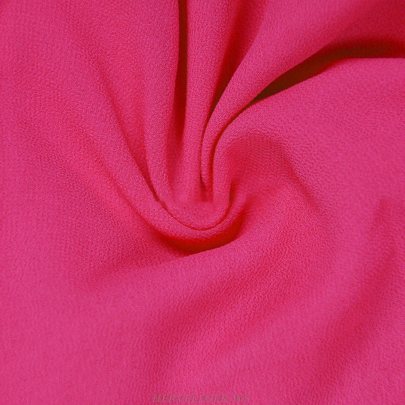 Herve Leger Hot Pink Halter Flower Ruffle Dress