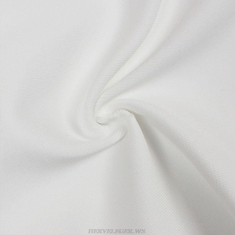 Herve Leger White Lily Strapless Dress