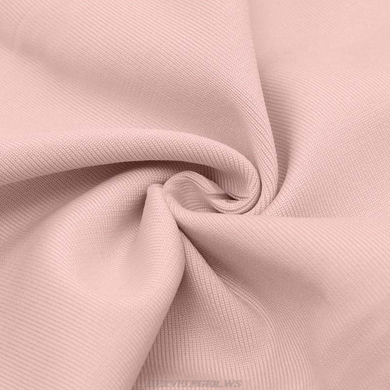 Herve Leger Pink Long Sleeve Midi Dress
