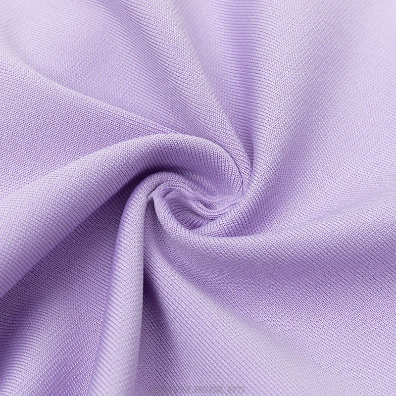Herve Leger Lavender One Shoulder Midi Dress