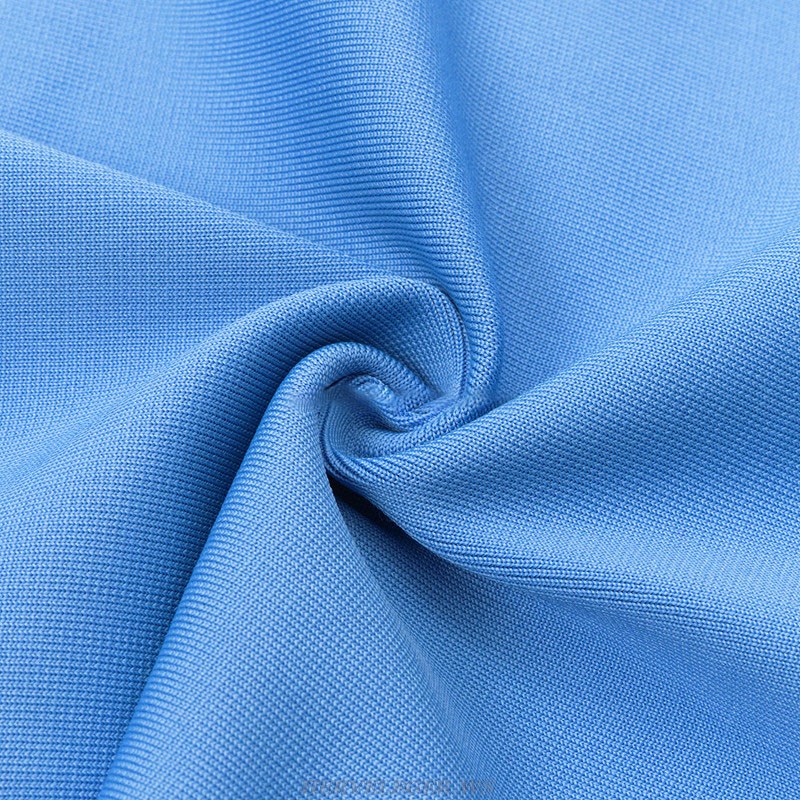 Herve Leger Blue Side Lace Up Midi Dress