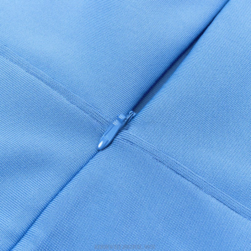 Herve Leger Blue Side Lace Up Midi Dress