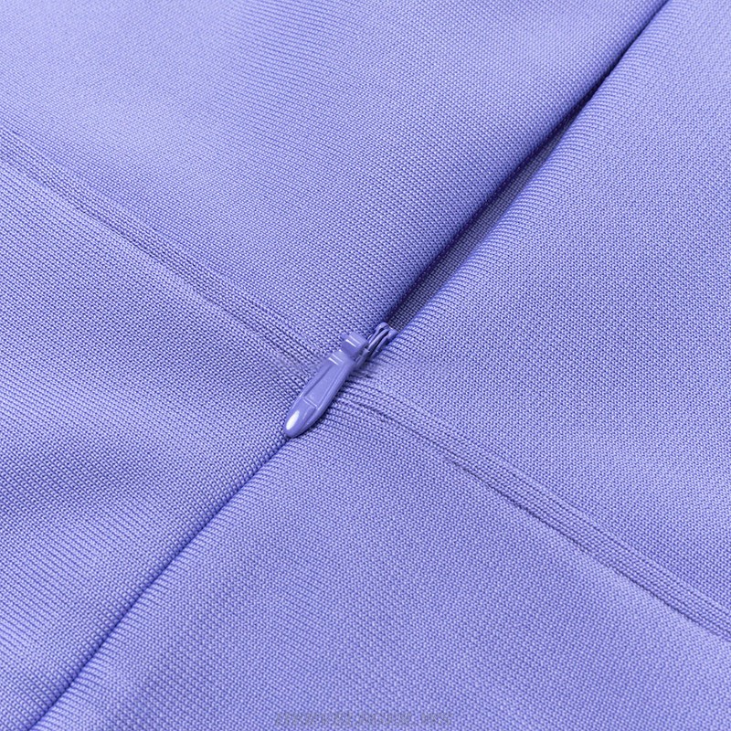 Herve Leger Purple Side Lace Up Midi Dress