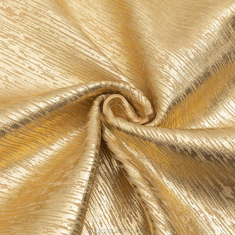 Herve Leger Gold Woodgrain Foil Print Mesh Midi Dress