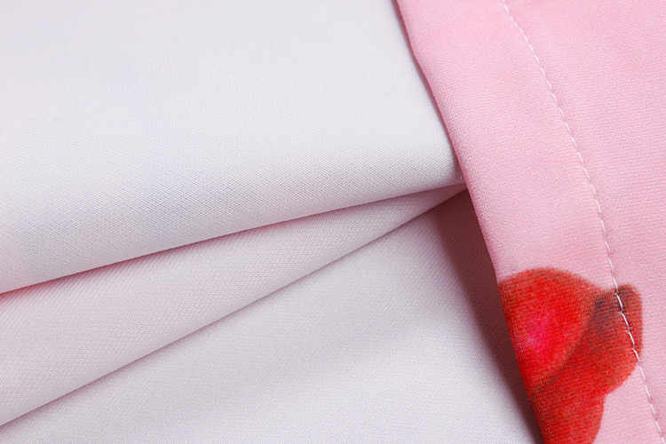 Herve Leger Pink Art Printing Sleeveless Halter Two Pieces Dress