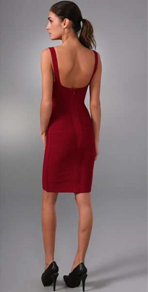 Herve Leger Lady In Red Bandage Dress