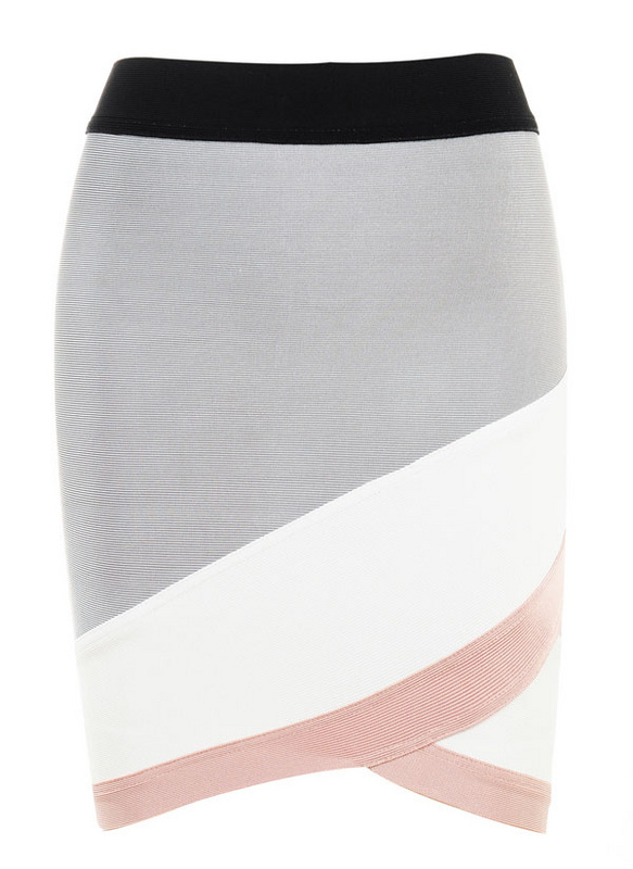 Herve Leger 2015 Grey Multi Color Skirt