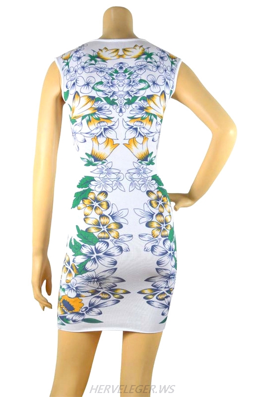 Herve Leger 2015 Sleeveless Art Printing Bandage Dress