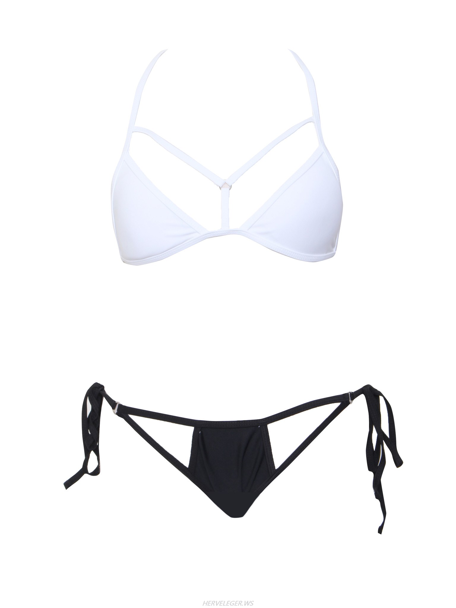Herve Leger Altagracia Colorblock Two Piece Swimsuit