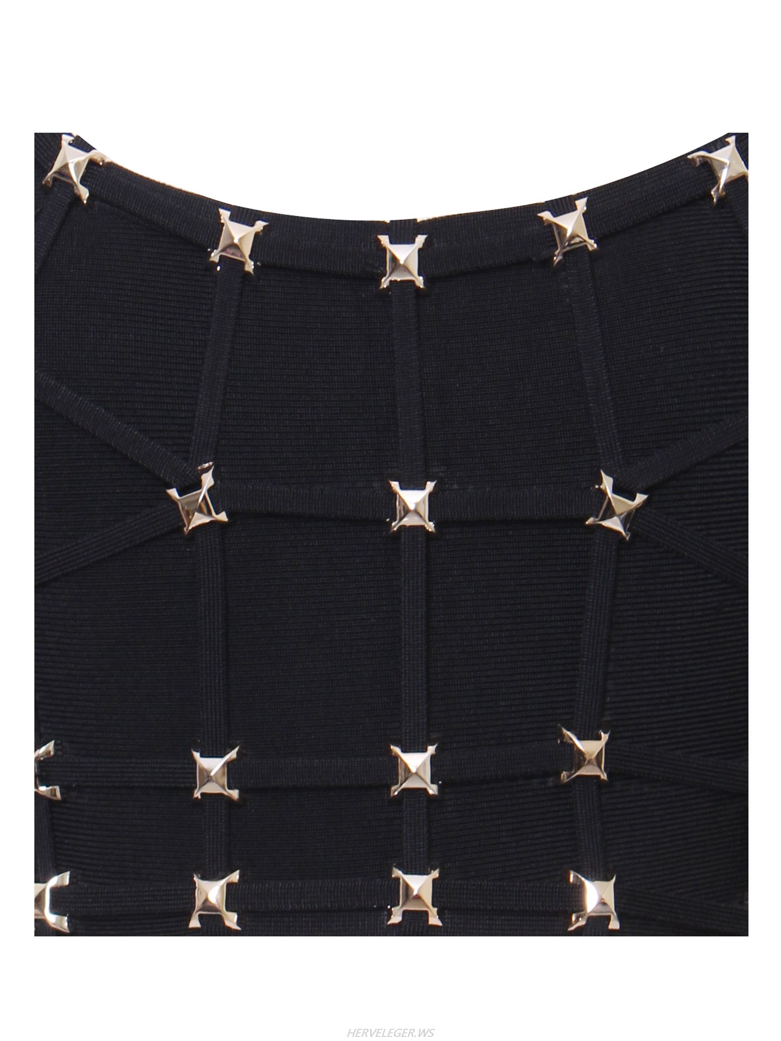 Herve Leger Black Stud Detail Bandage Crop Top