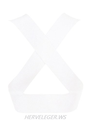 Herve Leger Deep V White Bandage Bralette