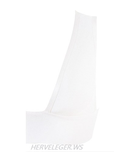 Herve Leger Deep V White Bandage Bralette