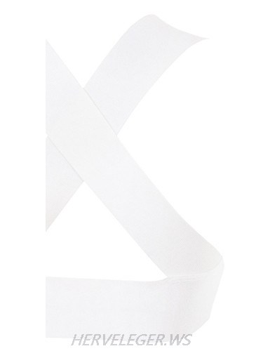 Herve Leger Deep V White Bandage Bralette