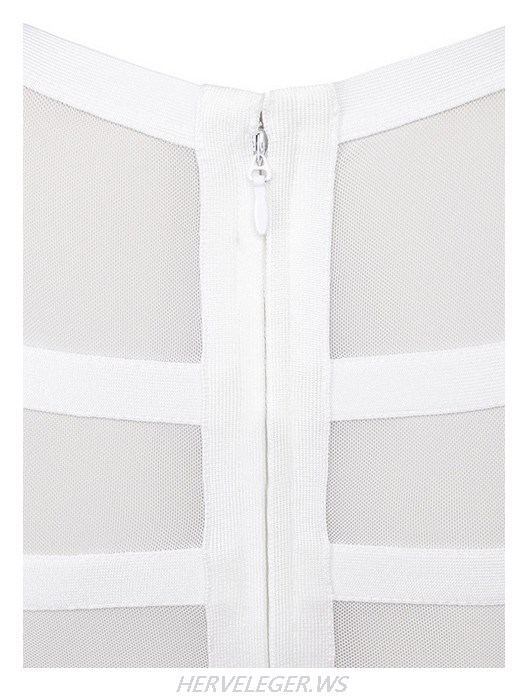 Herve Leger Luna Bandage and Sheer Mesh Cropped Top