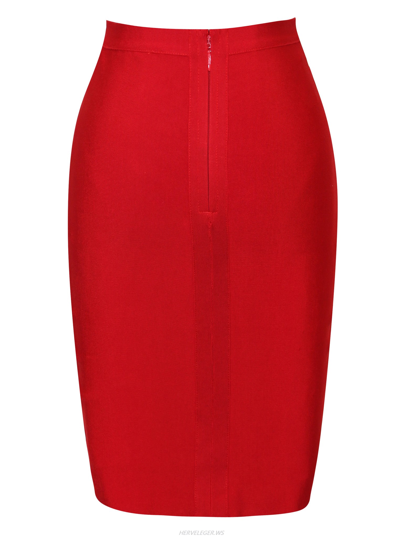 Herve Leger Red Stud Detail Bandage Skirt