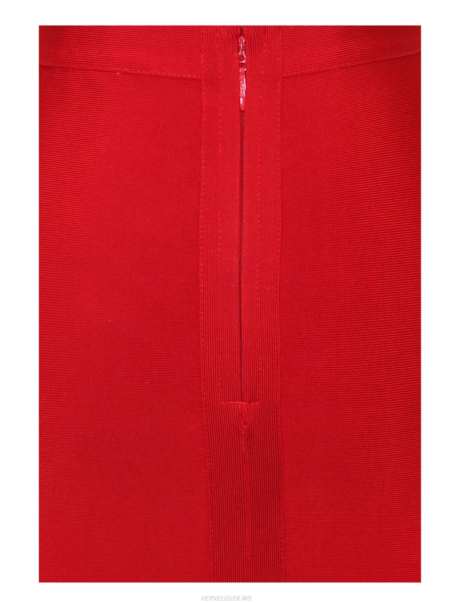 Herve Leger Red Stud Detail Bandage Skirt
