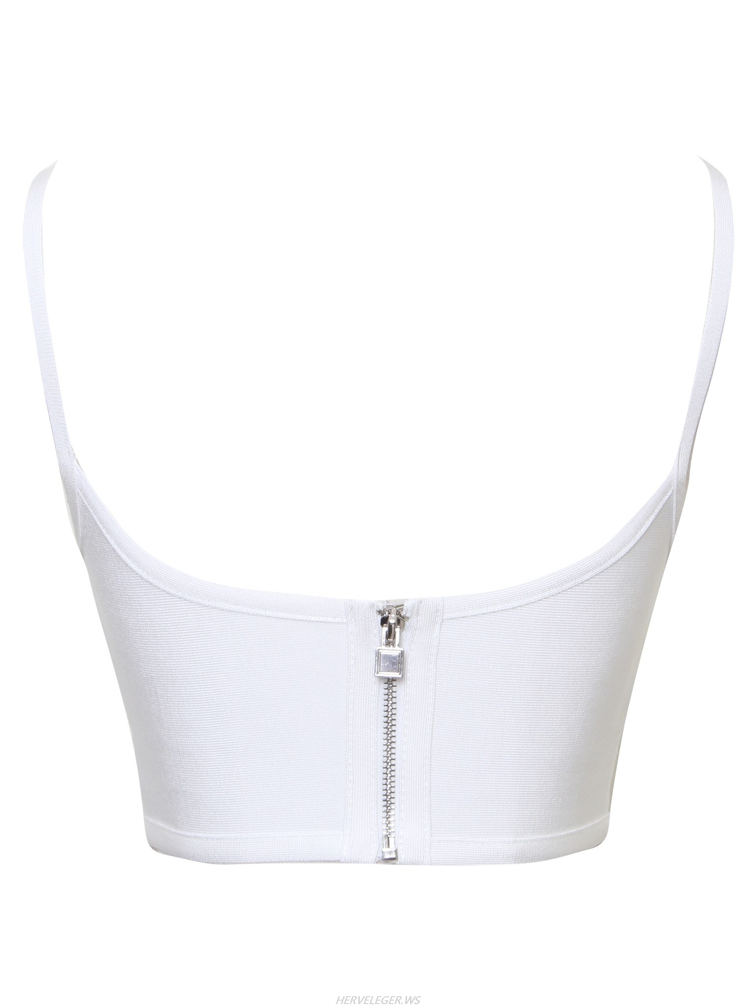 Herve Leger White Stud Detail Bandage Crop Top
