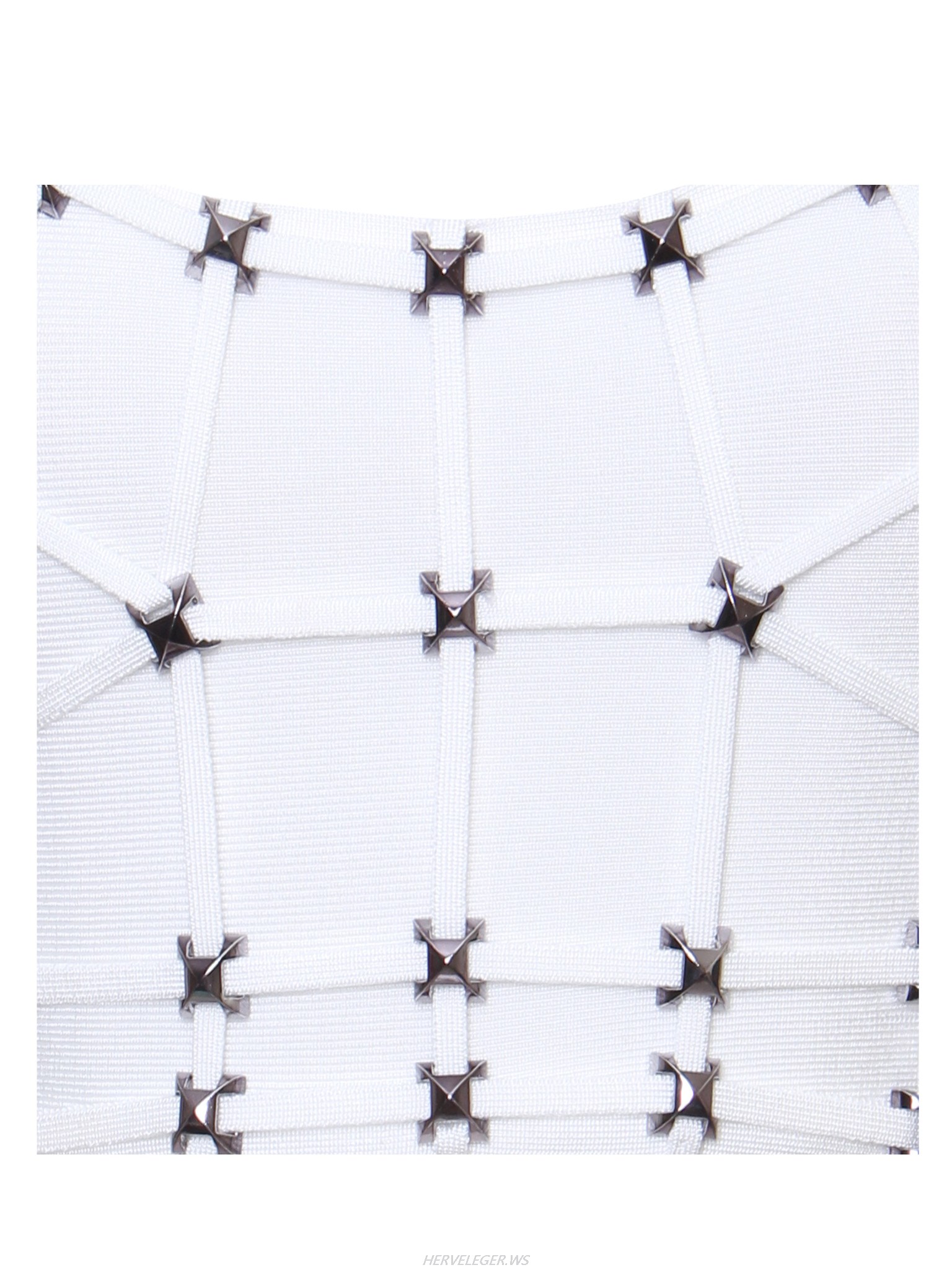 Herve Leger White Stud Detail Bandage Crop Top