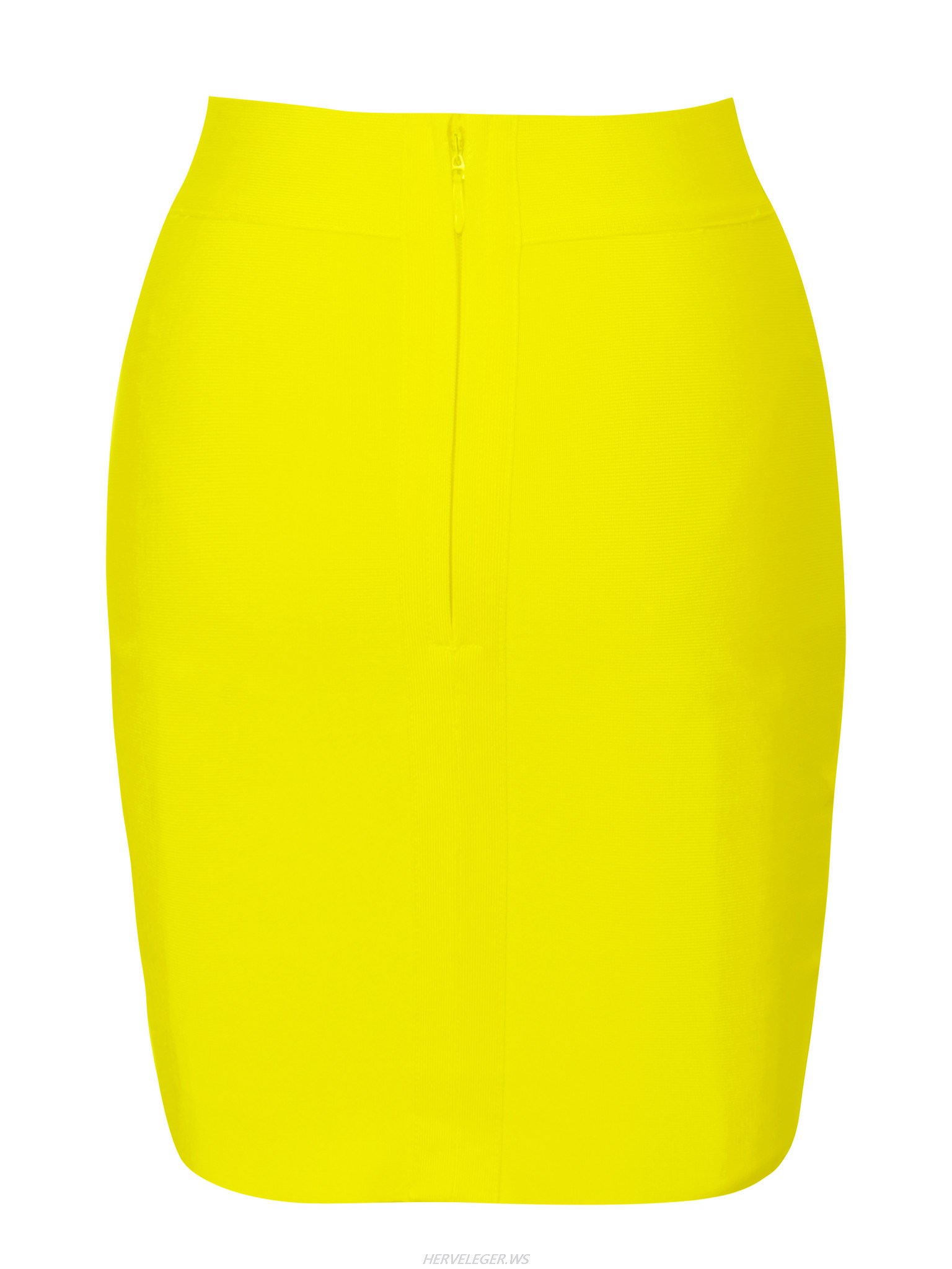 Herve Leger Yellow Petal Hem Bandage Skirt