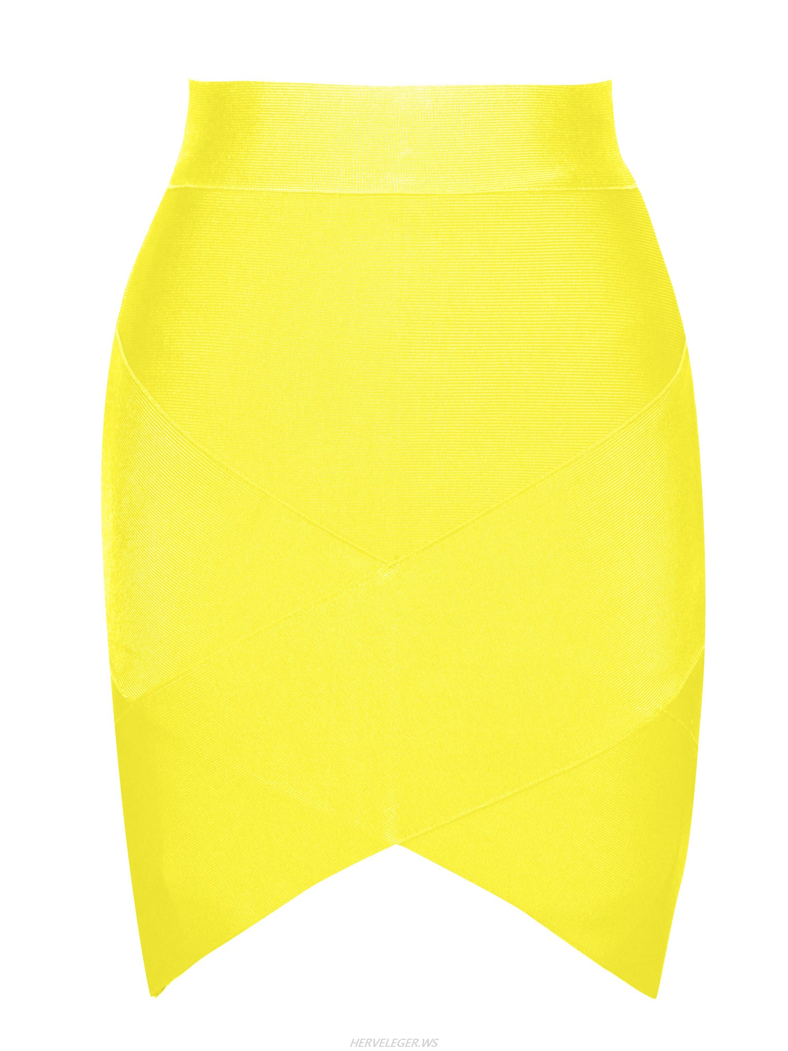 Herve Leger Yellow Petal Hem Bandage Skirt