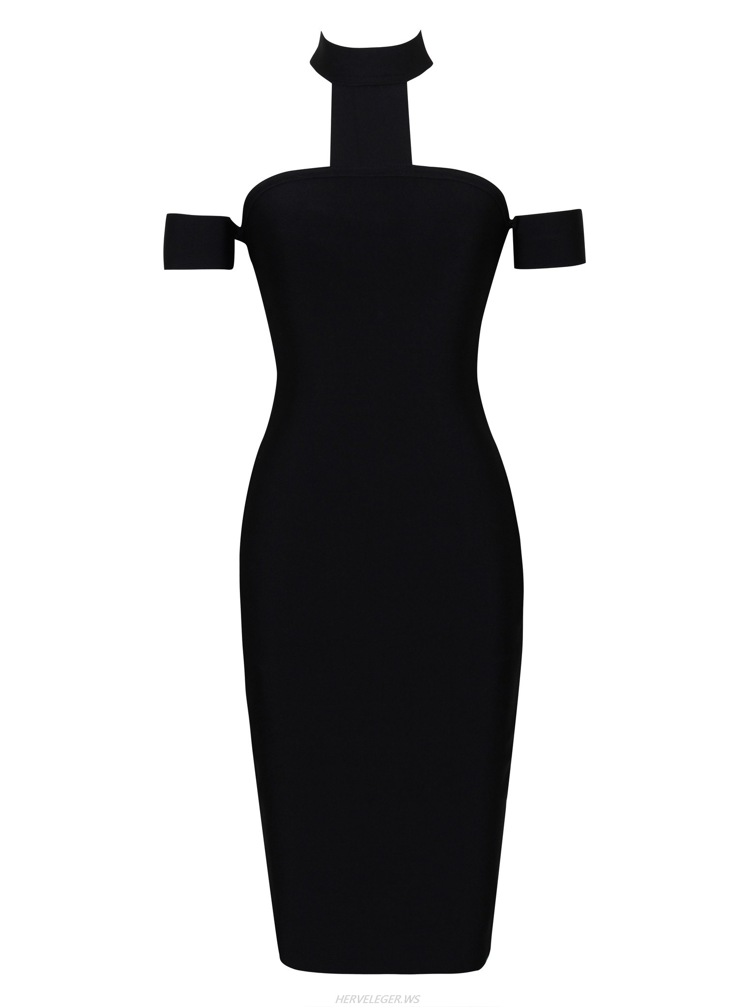 Herve Leger Kendra Choker Off Shoulder Dress