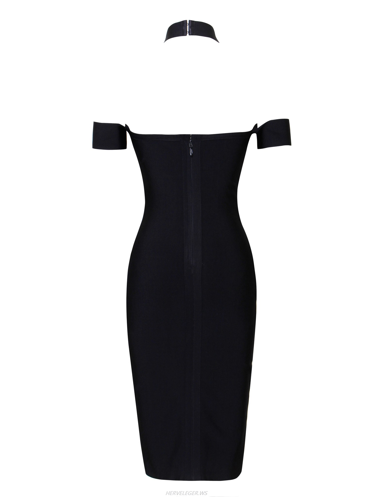 Herve Leger Kendra Choker Off Shoulder Dress