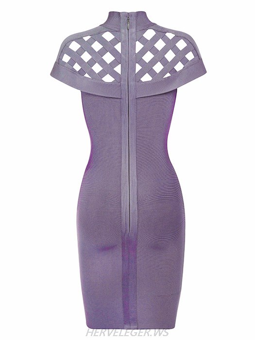Herve Leger Lattice Shoulder Detail Dress