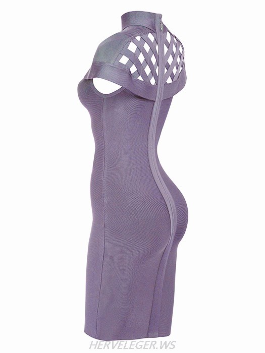 Herve Leger Lattice Shoulder Detail Dress