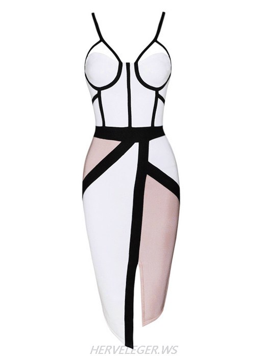 Herve Leger Renata Cut Out Chest Detail Dress