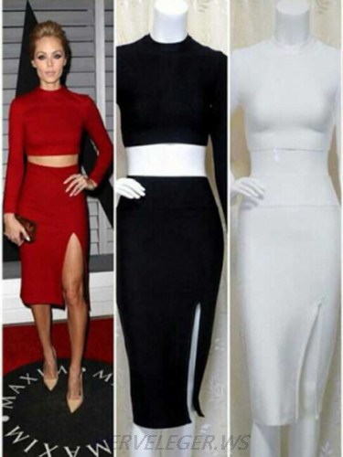 Herve Leger Special Edition Long Sleeved Crop Top Dress