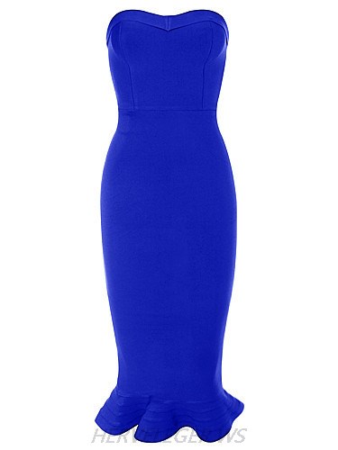 Herve Leger Blue Mermaid Dress