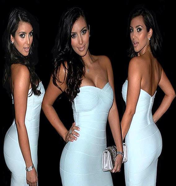 Herve Leger White Dress,Kim Kardashian