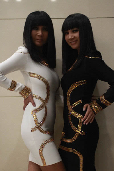 Kim Kardashian In Herve Leger Bandage Dress White