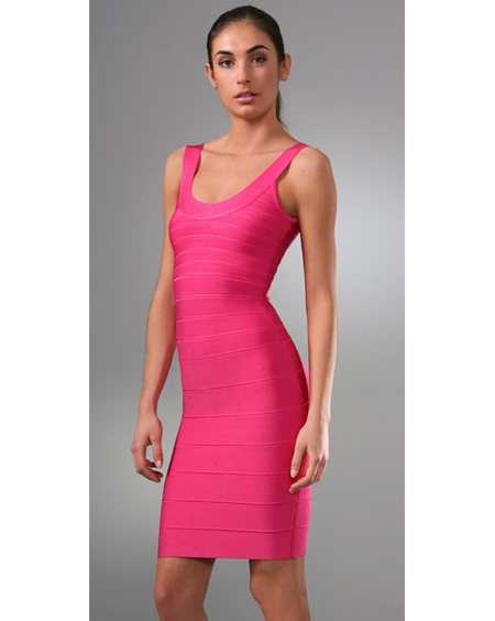 Herve Leger Pink Dress