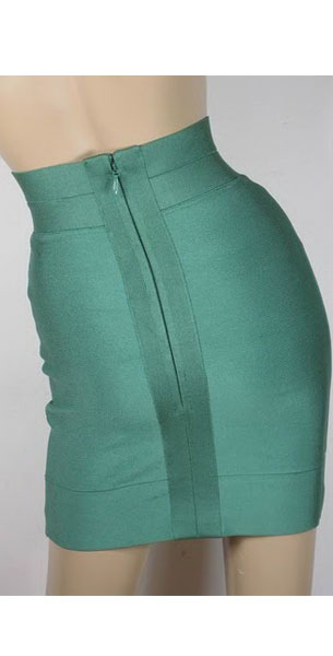 Discount Herve Leger Bandade Pencil Skirts Green