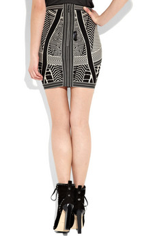 Herve Leger Geometric Jacquard Bandage Mini Skirt