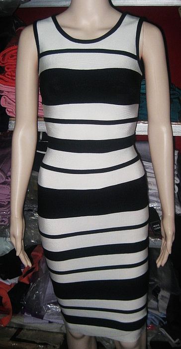 Victoria Beckham Dress Herve Leger Black And White Dress